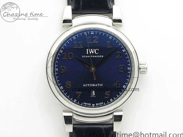 MIROTIME 0201 MoistureWicking Da Vinci IW356601 SS MKF 1:1 Best Edition Blue Dial On Black Leather Strap A 7233